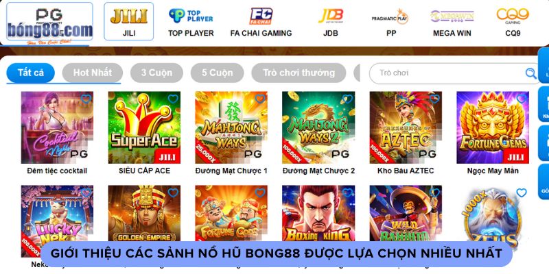 Giới thiệu các sảnh nổ hũ bong88 được lựa chọn nhiều nhất Giới thiệu các sảnh nổ hũ bong88 được lựa chọn nhiều nhất