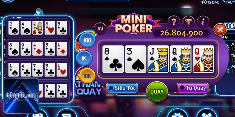 Mini poker để lại ấn tượng đặc sắc cho cộng đồng cá cược